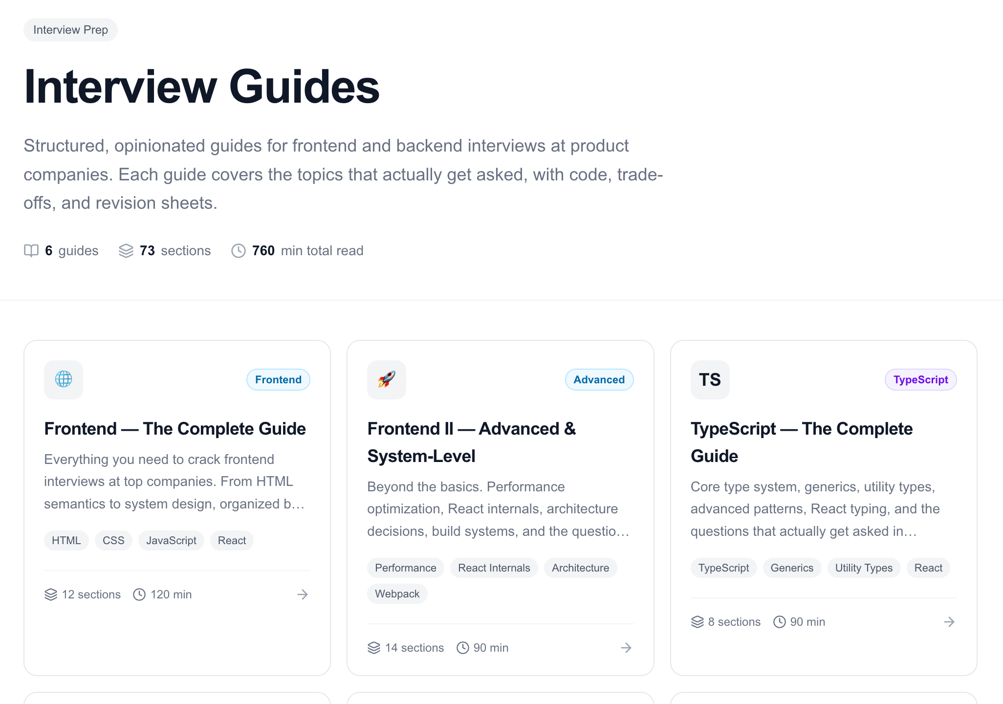 Curated Interview Prep Tracks