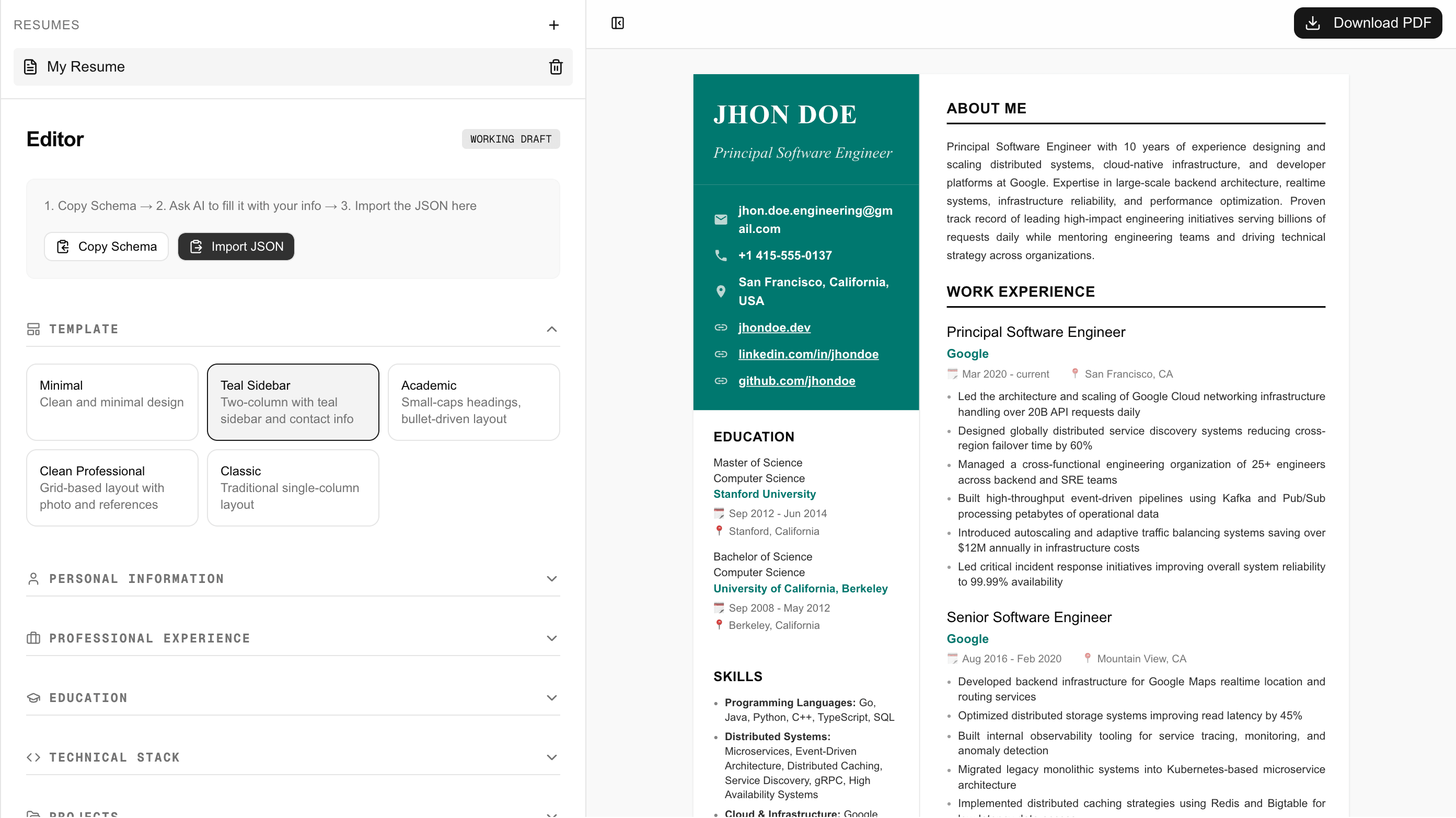 ATS-Friendly Resume Builder